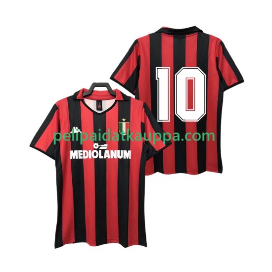 AC Milan 10 1988 1989 Retro Koti Fanipelipaita (Miehet) Lyhythihainen AC Milan 10 1988 1989 Retro Koti Fanipelipaita (Miehet) Lyhythihainen