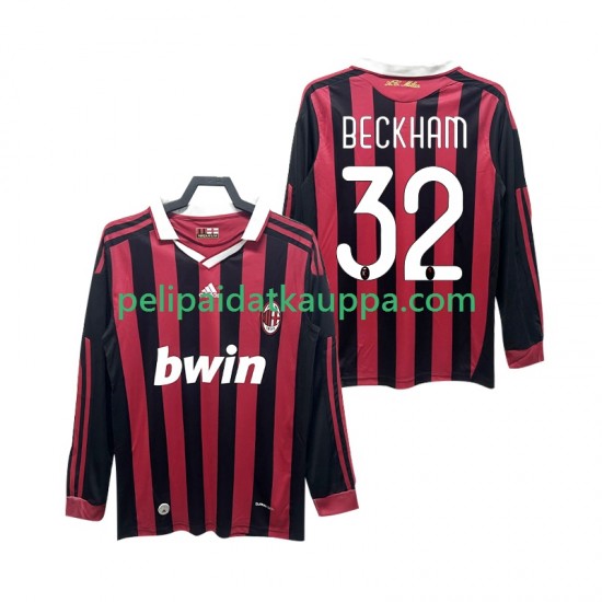 AC Milan BECKHAM 32 2009 Retro Koti Fanipelipaita (Miehet) 2010 Pitkähihainen AC Milan BECKHAM 32 2009 Retro Koti Fanipelipaita (Miehet) 2010 Pitkähihainen