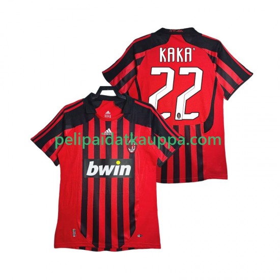 AC Milan KAKA 22 2007 Retro Koti Fanipelipaita (Miehet) 2008 Lyhythihainen AC Milan KAKA 22 2007 Retro Koti Fanipelipaita (Miehet) 2008 Lyhythihainen