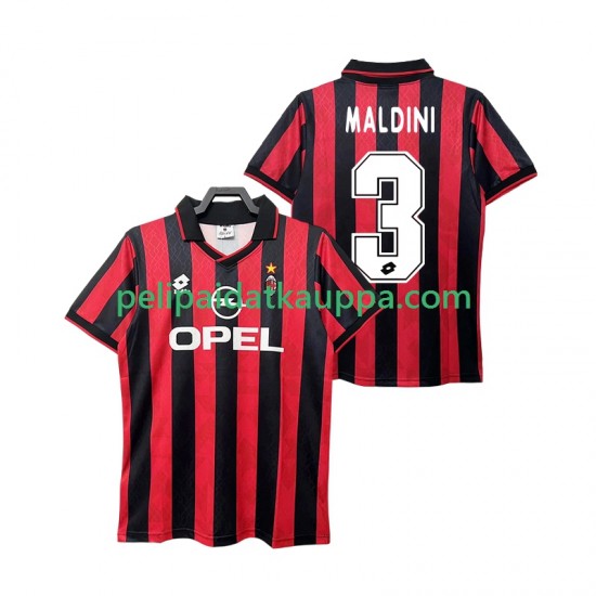 AC Milan MALDINI 3 1995 1996 Retro Koti Fanipelipaita (Miehet) Lyhythihainen AC Milan MALDINI 3 1995 1996 Retro Koti Fanipelipaita (Miehet) Lyhythihainen