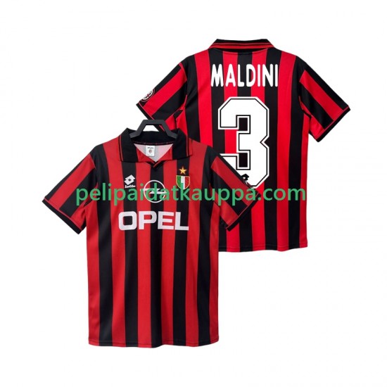 AC Milan MALDINI 3 1996 1997 Retro Koti Fanipelipaita (Miehet) Lyhythihainen