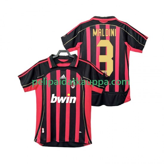 AC Milan MALDINI 3 2007 Retro Koti Fanipelipaita (Miehet) 2006 Lyhythihainen