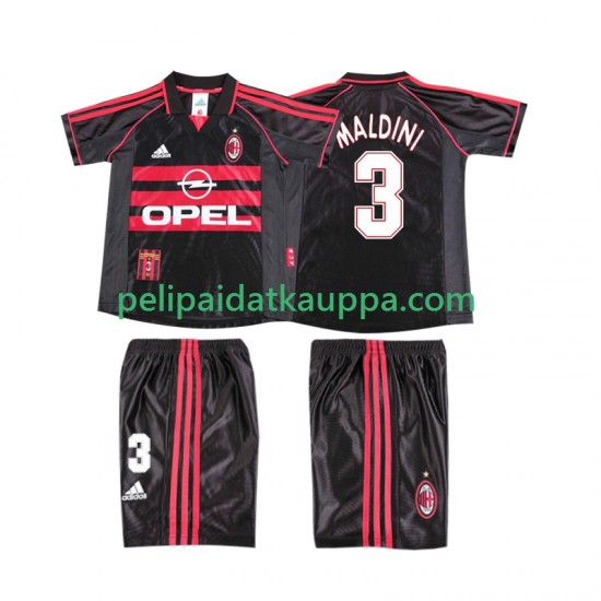AC Milan MALDINI 3 Retro Kolmas Fanipelipaita (Lasten) 1998 1999 Lyhythihainen