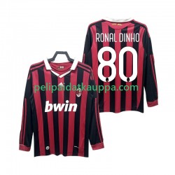 AC Milan RONALDINHO 80 2009 Retro Koti Fanipelipaita (Miehet) 2010 Pitkähihainen