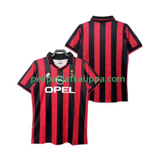 AC Milan 1995 1996 Retro Koti Fanipelipaita (Miehet) Lyhythihainen