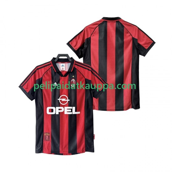 AC Milan Retro Koti Fanipelipaita (Miehet) 1998 1999 Lyhythihainen