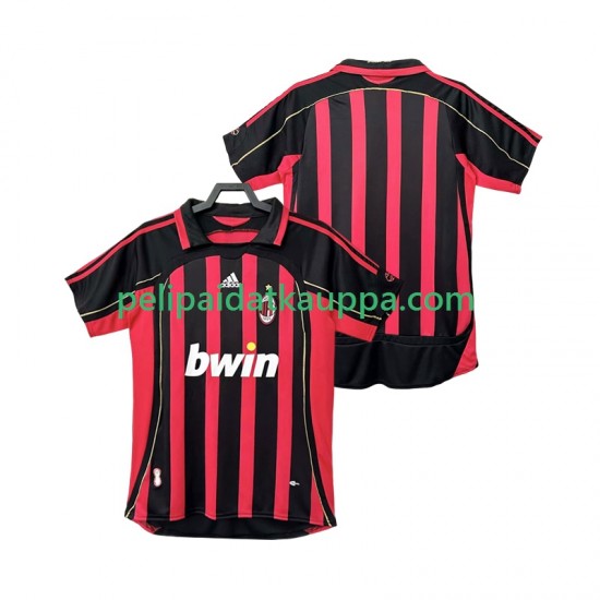AC Milan 2007 Retro Koti Fanipelipaita (Miehet) 2006 Lyhythihainen