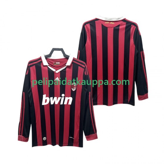 AC Milan 2009 Retro Koti Fanipelipaita (Miehet) 2010 Pitkähihainen