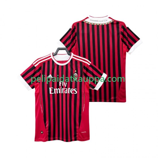 AC Milan 2012 Retro Koti Fanipelipaita (Miehet) 2011 Lyhythihainen