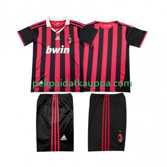 AC Milan 2009 Retro Koti Fanipelipaita (Lasten) 2010 Lyhythihainen