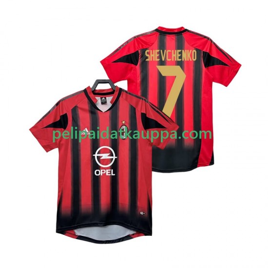 AC Milan SHEVCHENKO 7 2005 Retro Koti Fanipelipaita (Miehet) 2004 Lyhythihainen