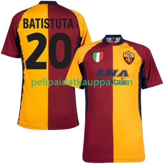 AS Roma Batistuta 20 2000 2001 Retro Koti Fanipelipaita (Miehet) Lyhythihainen