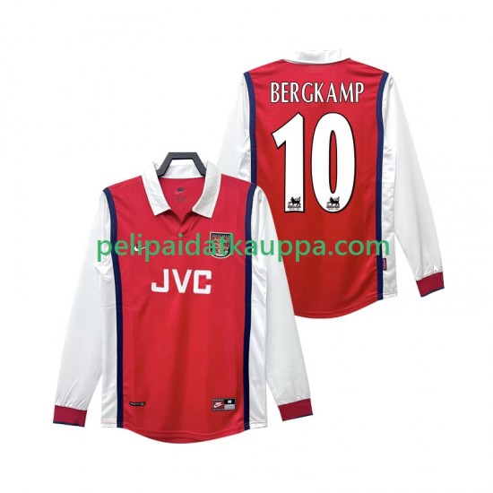 Arsenal BERGKAMP 10 Retro Koti Fanipelipaita (Miehet) 1998 1999 Pitkähihainen