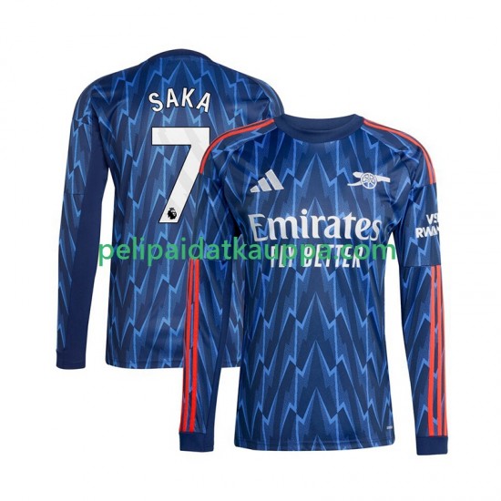 Arsenal Bukayo Saka 7 Vieras Fanipelipaita (Miehet) 2025-2026 Pitkähihainen Arsenal Bukayo Saka 7 Vieras Fanipelipaita (Miehet) 2025-2026 Pitkähihainen