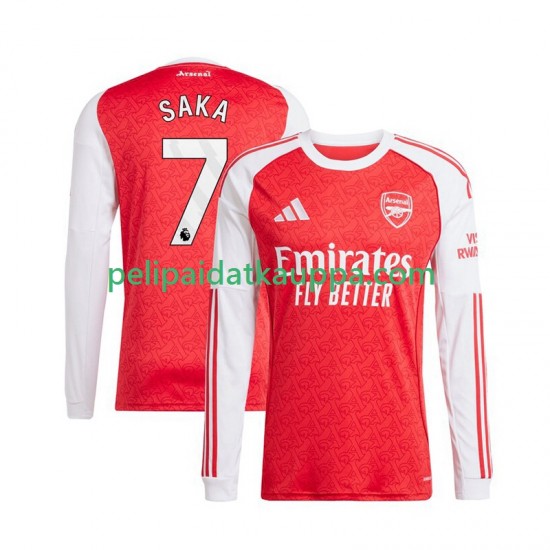 Arsenal Bukayo Saka 7 Koti Fanipelipaita (Miehet) 2025-2026 Pitkähihainen Arsenal Bukayo Saka 7 Koti Fanipelipaita (Miehet) 2025-2026 Pitkähihainen