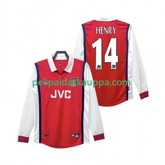 Arsenal Henry 14 Retro Koti Fanipelipaita (Miehet) 1998 1999 Pitkähihainen