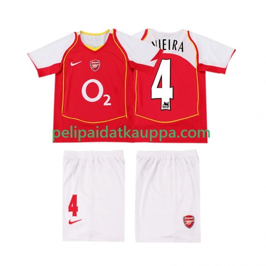 Arsenal VIEIRA 4 2005 Retro Koti Fanipelipaita (Lasten) 2004 Lyhythihainen