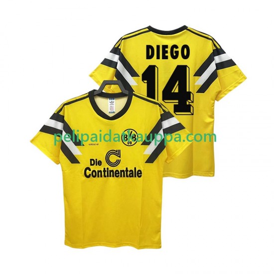 Borussia Dortmund DIEGO 14 DFB-POKAL 1989 Retro Koti Fanipelipaita (Miehet) Lyhythihainen Borussia Dortmund DIEGO 14 DFB-POKAL 1989 Retro Koti Fanipelipaita (Miehet) Lyhythihainen