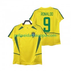 Brasilia Ronaldo 9 Retro Koti Fanipelipaita (Miehet) 2002 Lyhythihainen