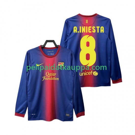 FC Barcelona A INIESTA 8 2012 2013 Retro Koti Fanipelipaita (Miehet) Pitkähihainen