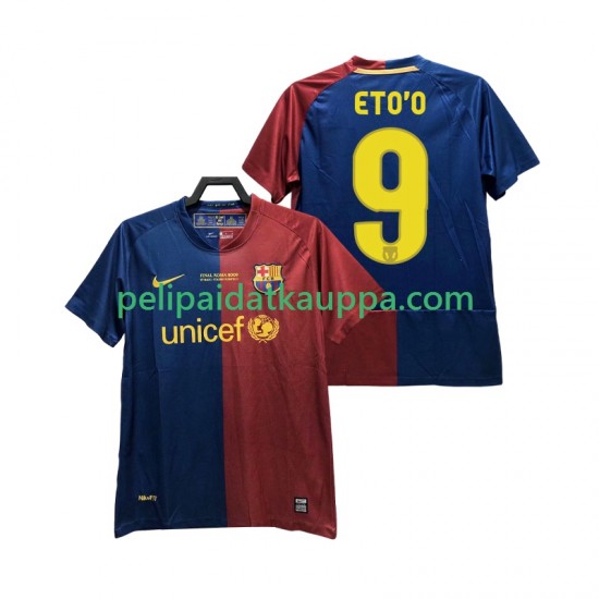 FC Barcelona ETO O 9 Champions League 2009 Retro Koti Fanipelipaita (Miehet) 2008 Lyhythihainen FC Barcelona ETO O 9 Champions League 2009 Retro Koti Fanipelipaita (Miehet) 2008 Lyhythihainen