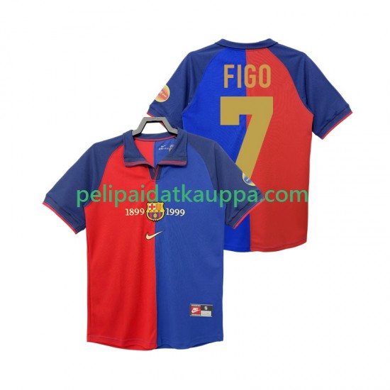 FC Barcelona FIGO 7 1990 2000 Retro Koti Fanipelipaita (Miehet) Lyhythihainen