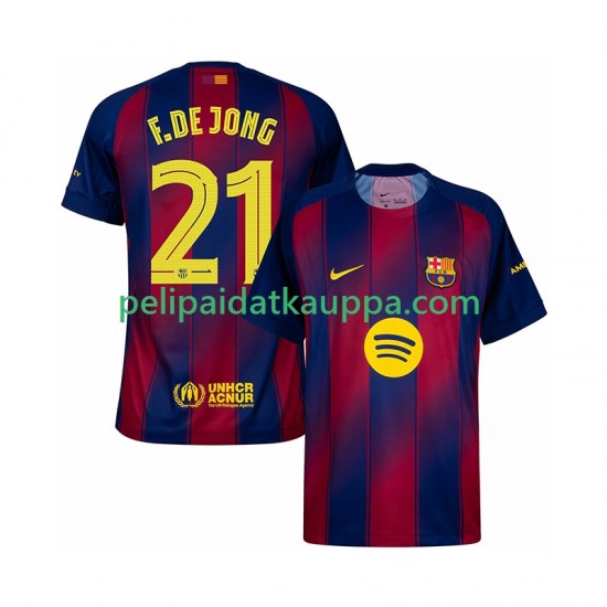 FC Barcelona Frenkie de Jong 21 Champions League Koti Fanipelipaita (Miehet) 2025-2026 Lyhythihainen