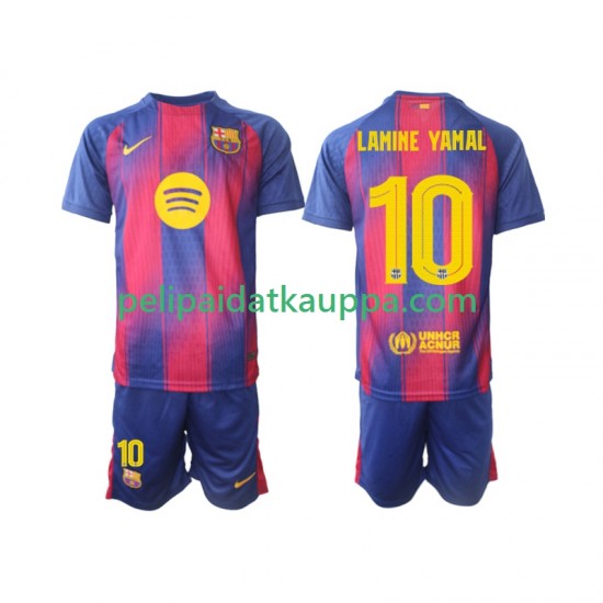 FC Barcelona Lamine Yamal 10 Champions League Koti Fanipelipaita (Lasten) 2025-2026 Lyhythihainen