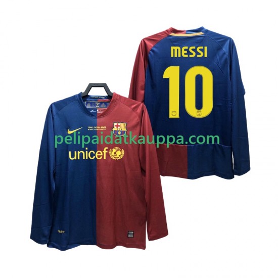FC Barcelona Lionel Messi 10 Champions League 2009 Retro Koti Fanipelipaita (Miehet) 2008 Pitkähihainen FC Barcelona Lionel Messi 10 Champions League 2009 Retro Koti Fanipelipaita (Miehet) 2008 Pitkähihainen