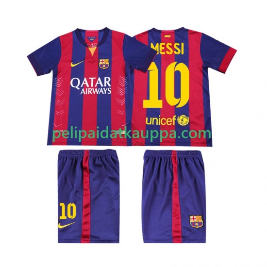FC Barcelona Lionel Messi 10 2014 2015 Retro Koti Fanipelipaita (Lasten) Lyhythihainen