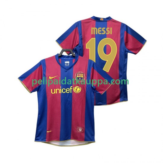 FC Barcelona Lionel Messi 19 2007 Retro Koti Fanipelipaita (Miehet) 2008 Lyhythihainen