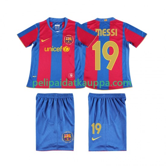 FC Barcelona Lionel Messi 19 2007 Retro Koti Fanipelipaita (Lasten) 2008 Lyhythihainen
