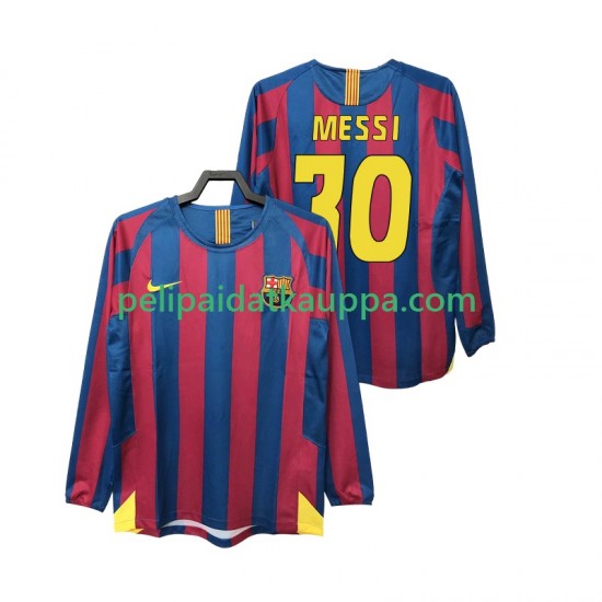 FC Barcelona Lionel Messi 30 2005 Retro Koti Fanipelipaita (Miehet) 2006 Pitkähihainen
