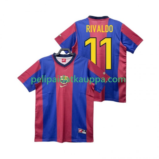 FC Barcelona RIVALDO 11 Retro Koti Fanipelipaita (Miehet) 1998 1999 Lyhythihainen FC Barcelona RIVALDO 11 Retro Koti Fanipelipaita (Miehet) 1998 1999 Lyhythihainen