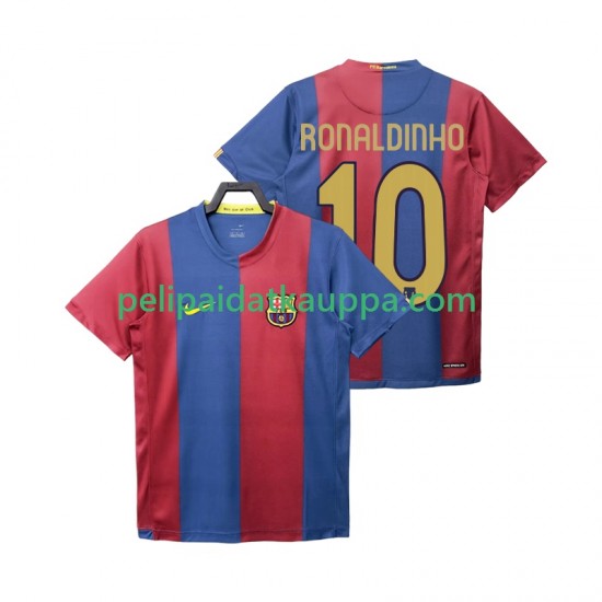 FC Barcelona RONALDINHO 10 2007 Retro Koti Fanipelipaita (Miehet) 2006 Lyhythihainen