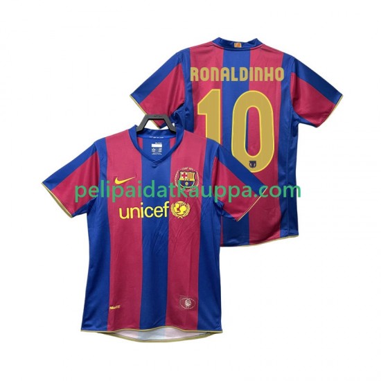 FC Barcelona RONALDINHO 10 2007 Retro Koti Fanipelipaita (Miehet) 2008 Lyhythihainen FC Barcelona RONALDINHO 10 2007 Retro Koti Fanipelipaita (Miehet) 2008 Lyhythihainen
