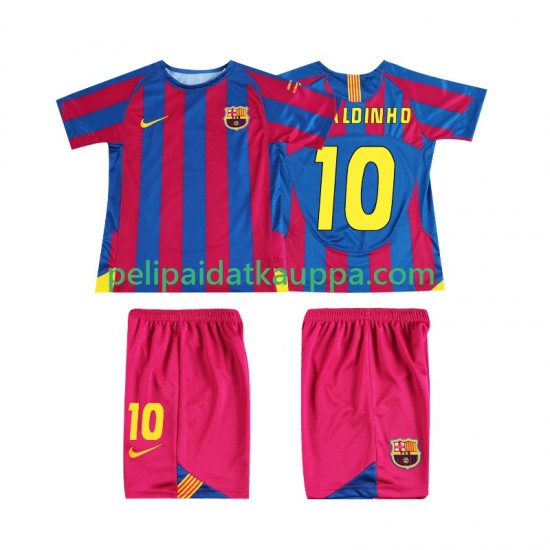 FC Barcelona RONALDINHO 10 Champions League 2005 Retro Koti Fanipelipaita (Lasten) 2006 Lyhythihainen FC Barcelona RONALDINHO 10 Champions League 2005 Retro Koti Fanipelipaita (Lasten) 2006 Lyhythihainen