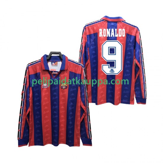 FC Barcelona RONALDO 9 1996 1997 Retro Koti Fanipelipaita (Miehet) Pitkähihainen