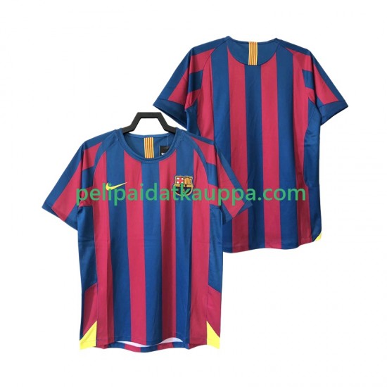 FC Barcelona 2005 Retro Koti Fanipelipaita (Miehet) 2006 Lyhythihainen