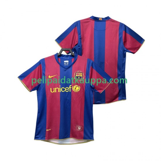 FC Barcelona 2007 Retro Koti Fanipelipaita (Miehet) 2008 Lyhythihainen