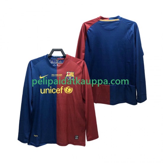 FC Barcelona Champions League 2009 Retro Koti Fanipelipaita (Miehet) 2008 Pitkähihainen