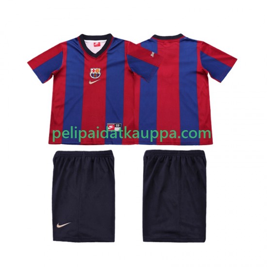 FC Barcelona Retro Koti Fanipelipaita (Lasten) 1998 1999 Lyhythihainen FC Barcelona Retro Koti Fanipelipaita (Lasten) 1998 1999 Lyhythihainen