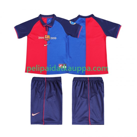 FC Barcelona 2000 Retro Koti Fanipelipaita (Lasten) 1999 Lyhythihainen