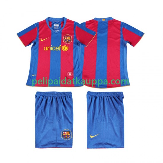 FC Barcelona 2007 Retro Koti Fanipelipaita (Lasten) 2008 Lyhythihainen