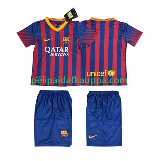 FC Barcelona 2013 2014 Retro Koti Fanipelipaita (Lasten) Lyhythihainen