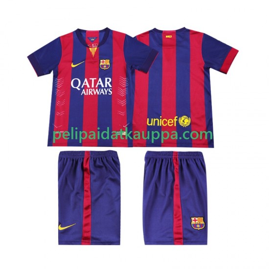 FC Barcelona 2014 2015 Retro Koti Fanipelipaita (Lasten) Lyhythihainen