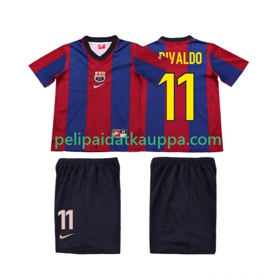 FC Barcelona Ronaldo 11 Retro Koti Fanipelipaita (Lasten) 1998 1999 Lyhythihainen