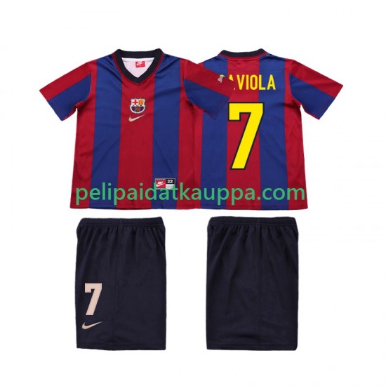 FC Barcelona SAVIOLA 7 Retro Koti Fanipelipaita (Lasten) 1998 1999 Lyhythihainen FC Barcelona SAVIOLA 7 Retro Koti Fanipelipaita (Lasten) 1998 1999 Lyhythihainen