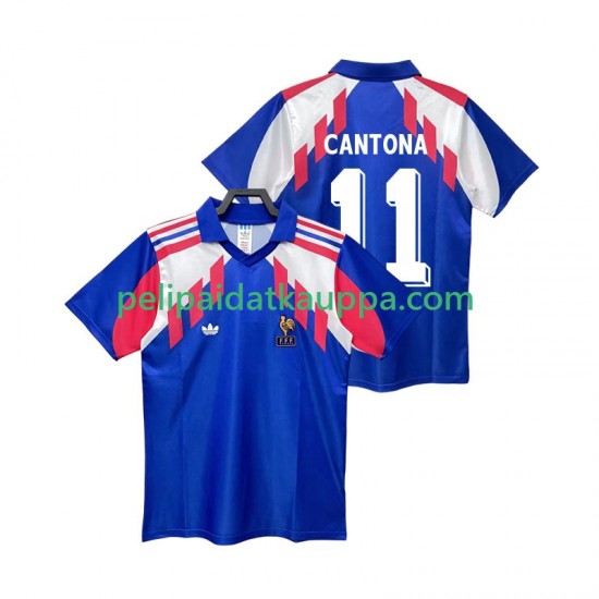 Ranska CANTONA 11 1990 Retro Koti Fanipelipaita (Miehet) Lyhythihainen