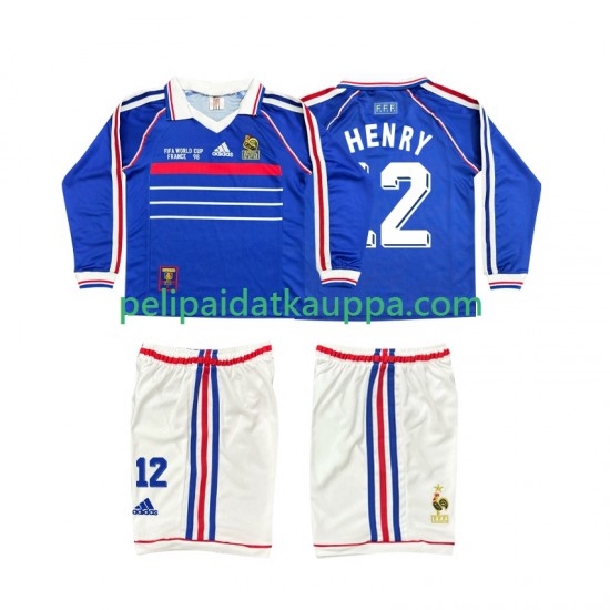 Ranska Henry 12 Retro Koti Fanipelipaita (Lasten) 1998 Pitkähihainen